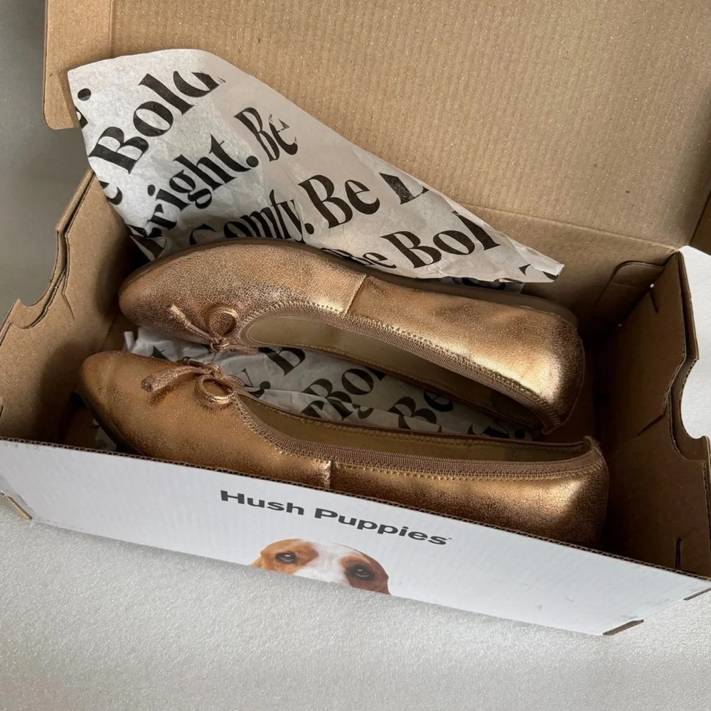 Hush Puppies Josie Flat Rosie Gold